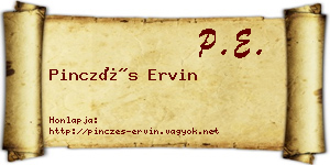 Pinczés Ervin névjegykártya