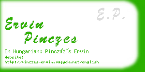 ervin pinczes business card